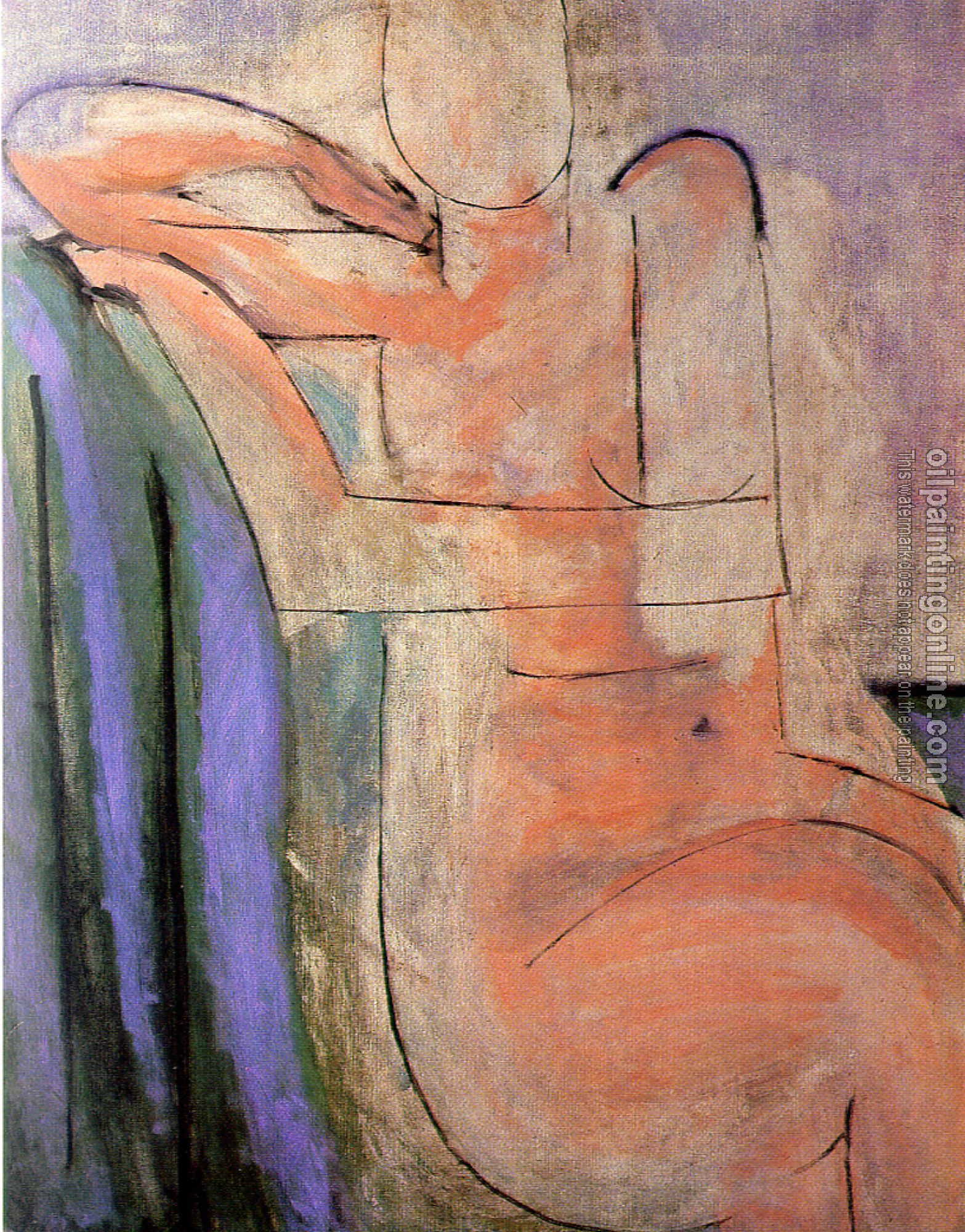 Matisse, Henri Emile Benoit - seated pink nude